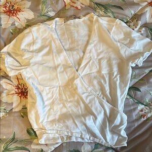 White Wrap-Style Top